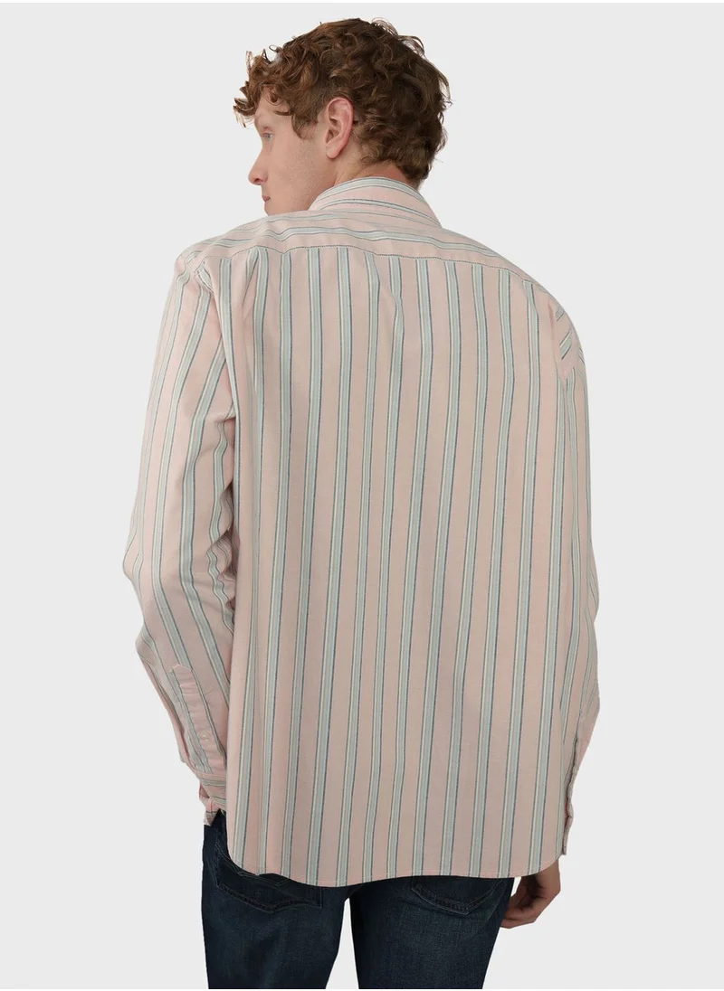 American Eagle Stripe Detail Classic Fit Shirt