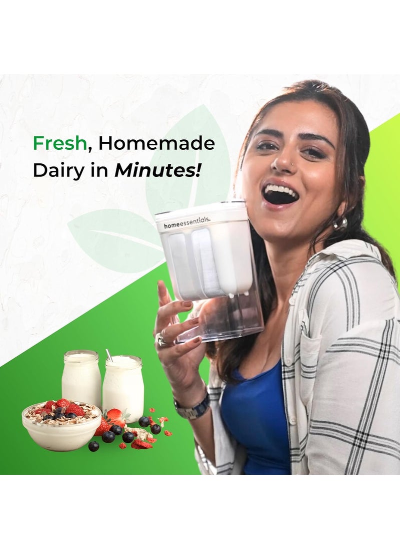 Gogdani - Gogdani Greek Yogurt Curd Maker 1100ml Fine Mesh Strainer with Lid Multifunctional Yoghurt Filter Curd Maker for Home Whey Separator Perfect for Homemade Yogurt Curd Cheese More - Image 1