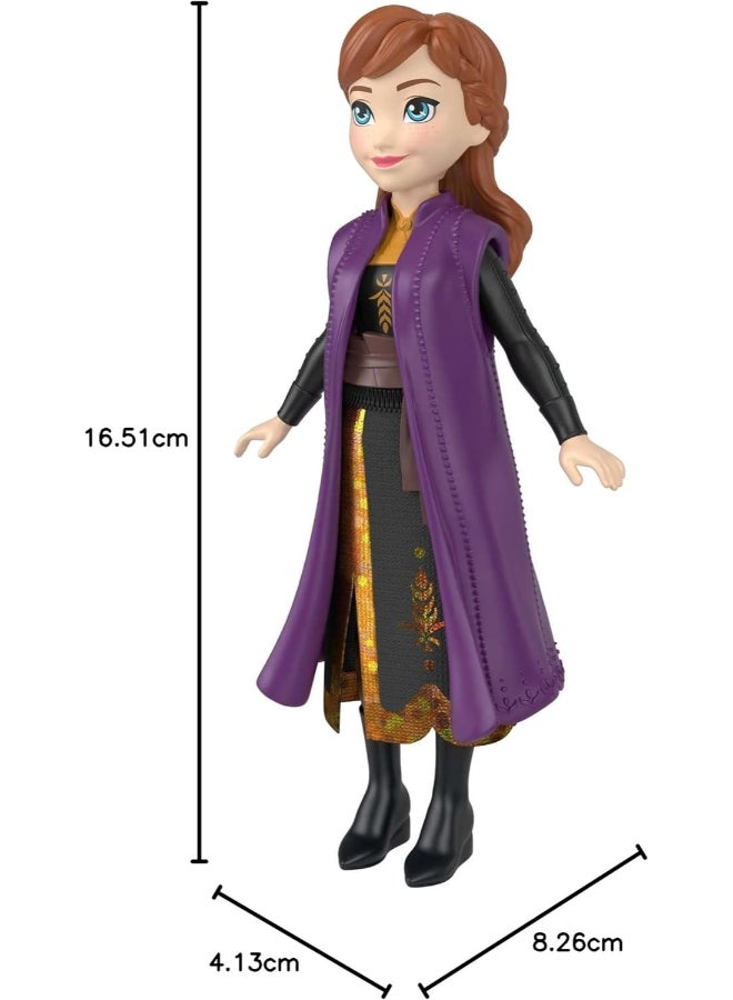 Disney Frozen Anna Small Doll, Mini Princess Fashion Doll with Signature Outfit and Movie Inspired Accessories for Kids Age 3+ - Image 5