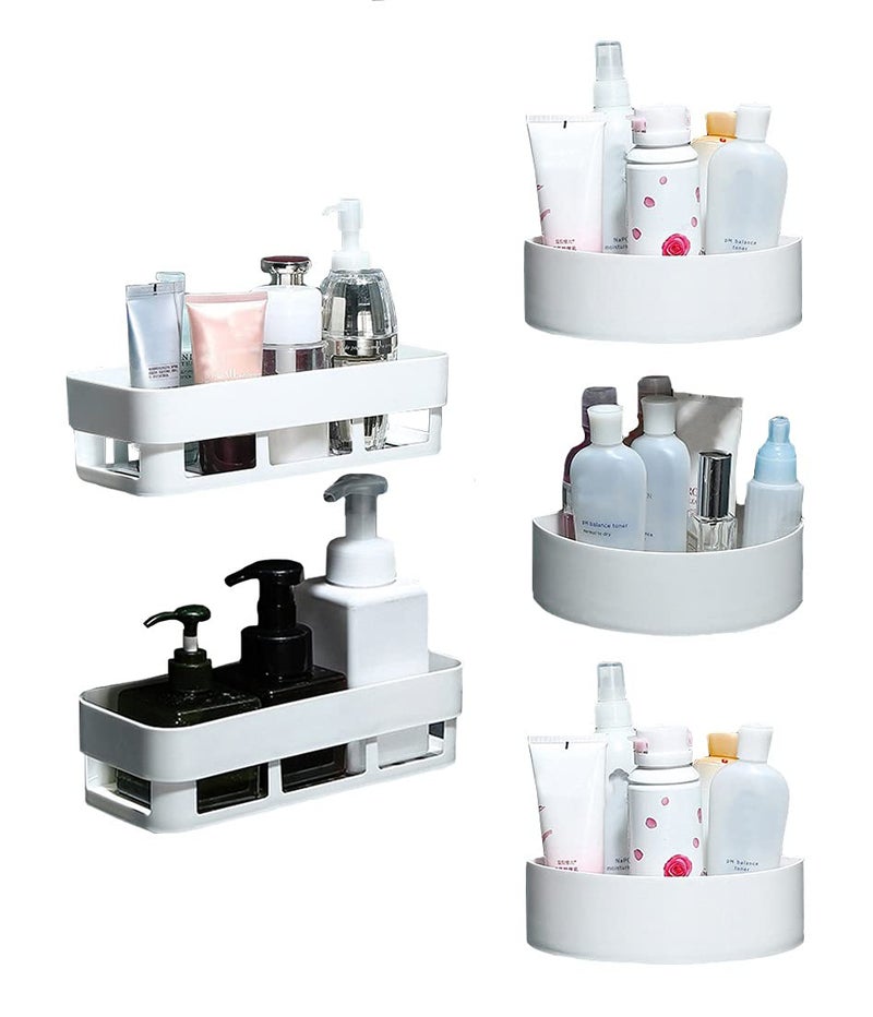 BEUMORO Elegant Design Plastic Bathroom Accessories PP Wall Hanging Storage Basket Kitchen Wall Hanging Storage Box 3 Corner 2 SHELVE - Image 1