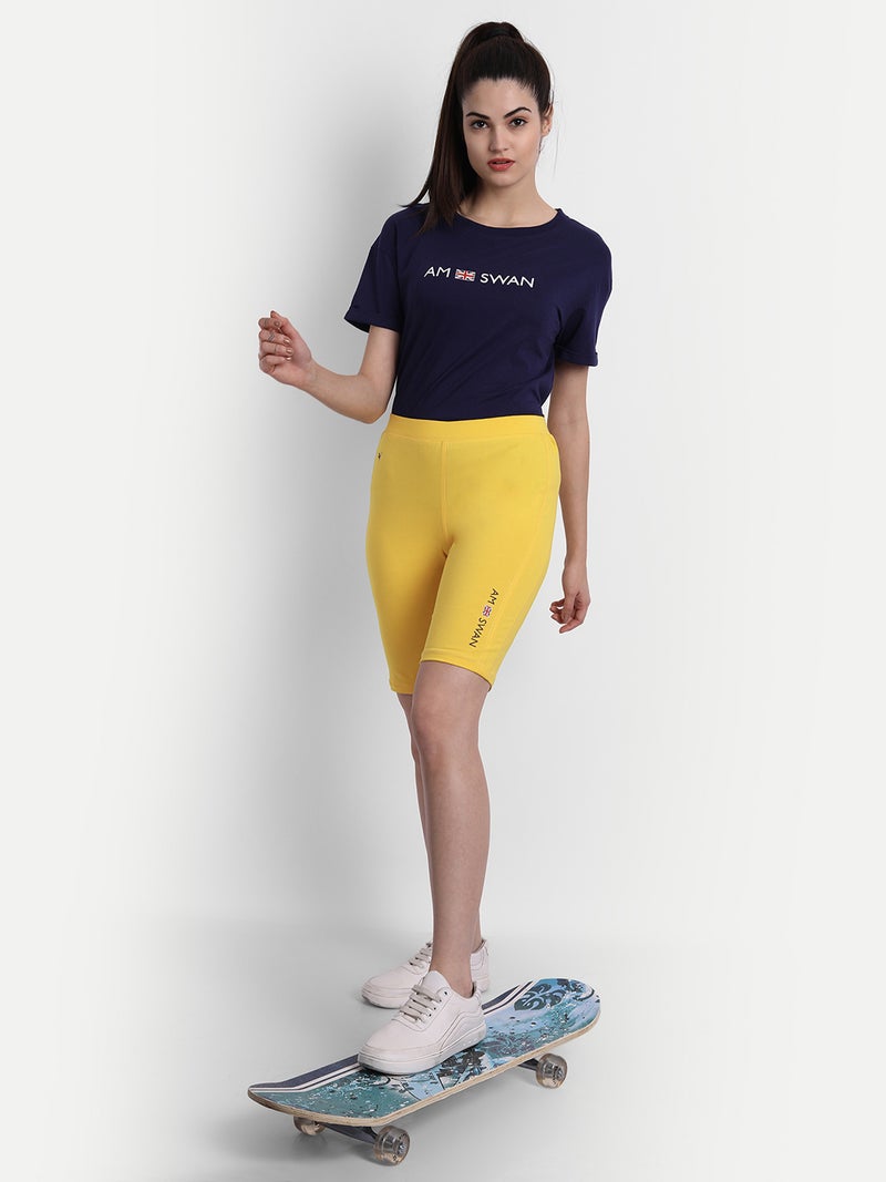amswan PREMIUM YELLOW COTTON LYCRA SMART FIT SHORTS - Image 5