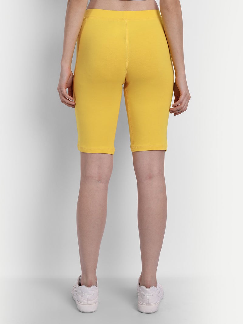 amswan PREMIUM YELLOW COTTON LYCRA SMART FIT SHORTS - Image 4