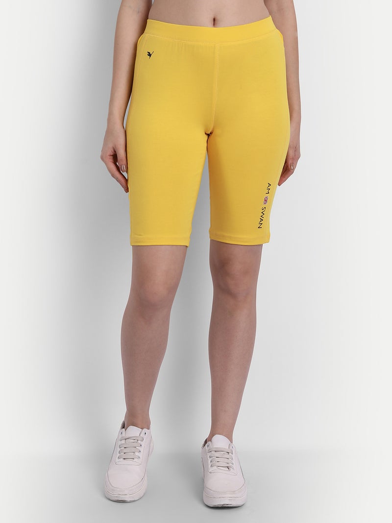 amswan PREMIUM YELLOW COTTON LYCRA SMART FIT SHORTS - Image 3