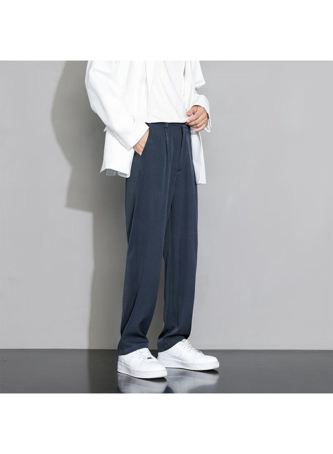 Foss Phil Casual Pants For Men, Spring And Summer Loose Straight-leg Trousers, Draping Wide-leg Pants, Sports Dress Pants, Dark Gray, XL - Image 5