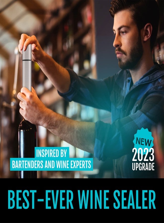 VINVOLI Wine Preserver Set - Deluxe 2025 Wine Vacuum Pump with 2 Reusable Wine Stoppers - Wine Sealer and Wine Saver to Keep Wine Fresh Longer - Professional Quality for Wine Lovers and Sommeliers - Image 2