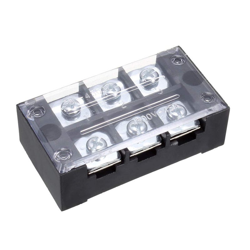 uxcell uxcell Dual Rows 3 Positions 600V 45A Cable Barrier Block Terminal Strip TB-4503L  - Image 1