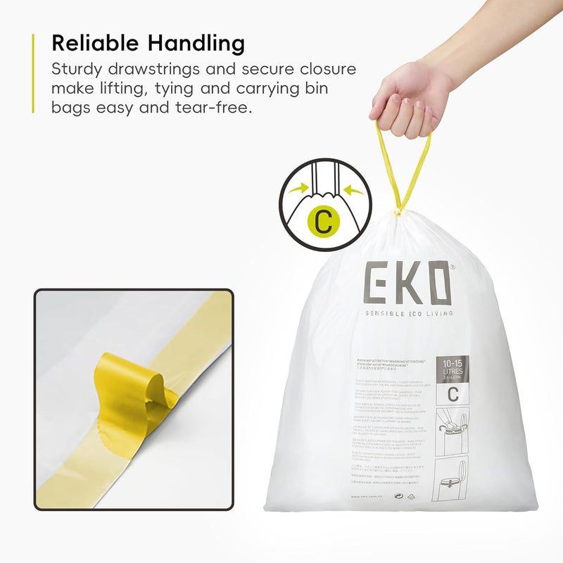 EKO DRAWSTRING BAG 10-15L 20 BAGS - Image 3