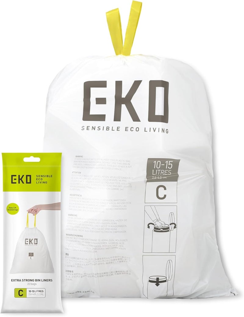 EKO DRAWSTRING BAG 10-15L 20 BAGS - Image 1