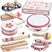 Rmischolar Baby Musical Instruments Montessori Musical Toys for Toddlers 13 Wooden Percussion Instruments Set Kids Preschool Educational Music Learning Toys Birthday Gifts for Boys Girls Pink - Image 2
