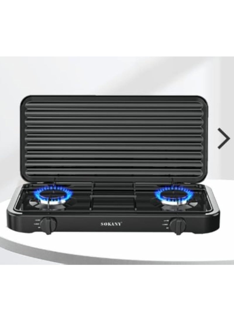 sokany - Sokany 2-burner gas stove that works with natural gas without complications or a cylinder. Copper burners with advanced openings to provide greater ignition. Advanced gas spray to ensure savings of up to 30% in gas consumption. Easy to clean. Made of shiny stainless steel that is resistant to rust and shocks. SK-6002 - Image 1