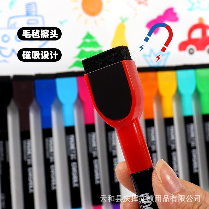 A-08 Magnetic Whiteboard Pen Set – 12 Color Erasable Marking Pens for Teachers and Children - Image 3