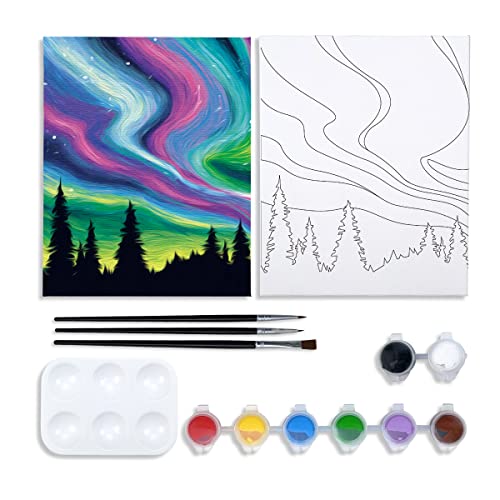 Nuberlic Pre Drawn Canvas Paint Kit, Adult Sip and Paint Party Favor DIY Date Night Activity, 8X10 Canvas to Paint Birthday Party Gift Star Night - Image 1