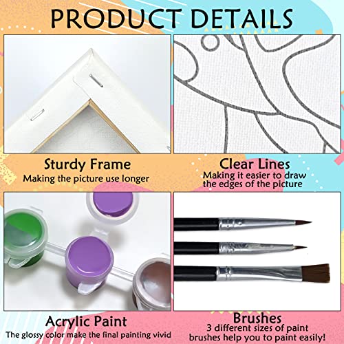 Nuberlic Pre Drawn Canvas Paint Kit, Adult Sip and Paint Party Favor DIY Date Night Activity, 8X10 Canvas to Paint Birthday Party Gift Star Night - Image 3