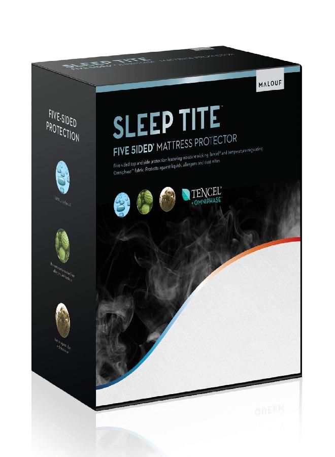 MALOUF MALOUF Hypoallergenic 100% Waterproof Protector-15-Year Warranty-Vinyl Free Mattress Protector, Split Cal King, White  - Image 2
