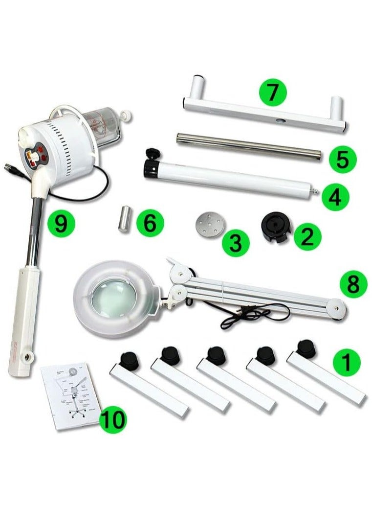 هونج كونج جهاز بخار للوجه مع مكبر مصباح مكبر للوجه مع مكبر مكبر للشعر Micro Mist Steamer Professional للاستخدام في الصالون - Image 4