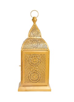 Hilalful HilalFul Handmade Chakra Medium Golden Decorative Candle Holder Lantern | For Home Decor in Eid, Ramadan, Wedding | Living Room, Bedroom, Indoor, Outdoor Decoration | Islamic Themed | Moroccan  - Image 1