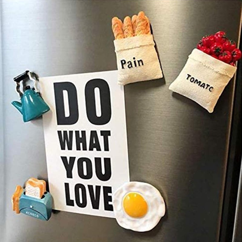 Playmate 10pcs Resin Magnet Refrigerator Stickers 3D Cute Food Shaped Magnets Home Refrigerator Stickers - Image 2