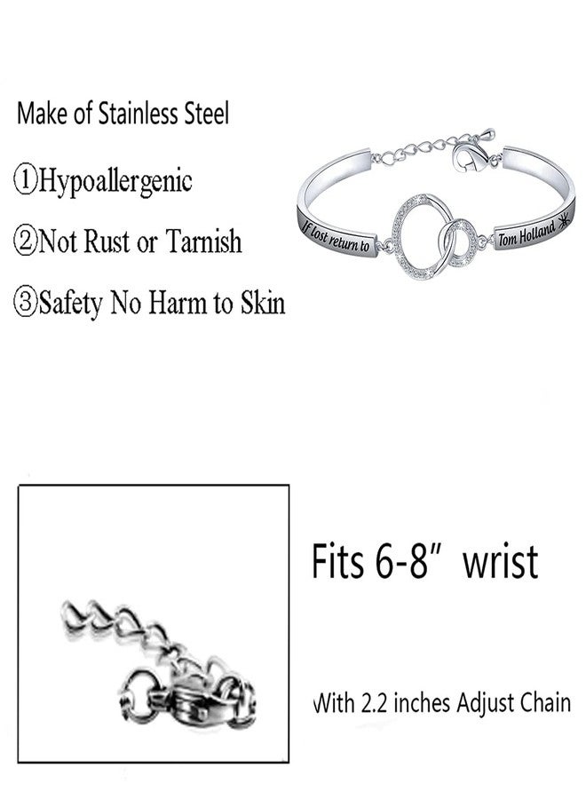 BNQL If Lost Return to Tom Holland Keychain Bracelet spider Bracelet Gift for daughter（BC-02） - Image 2