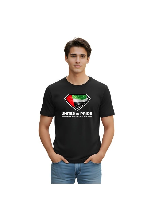 PRINTSHOP4ME UAE Pride Theme Men's T-Shirt | Cotton Fabric | Round Neck | Short Sleeve | Regular Fit | Casual Outfit | Event Wear | Ideal For Outdoor Travel Use - Image 1