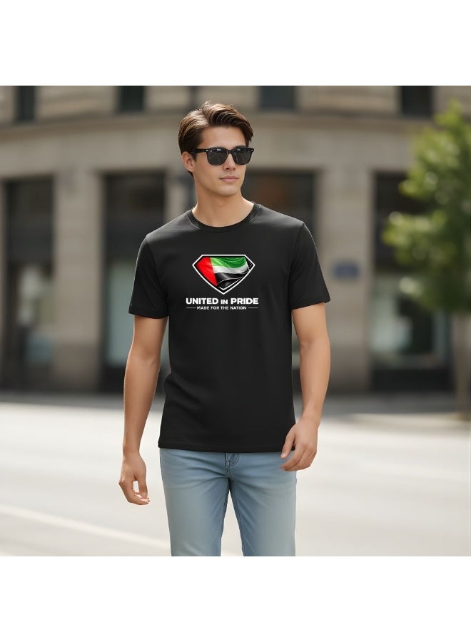 PRINTSHOP4ME UAE Pride Theme Men's T-Shirt | Cotton Fabric | Round Neck | Short Sleeve | Regular Fit | Casual Outfit | Event Wear | Ideal For Outdoor Travel Use - Image 3