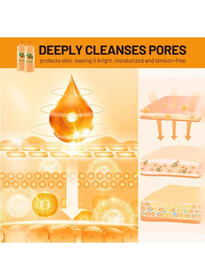 Disaar 600ml Papaya Whitening Hand and Body Lotion with papaya Extract Vitamin E Brightening Hydrating Deeply Nourishing Moisturizing Lotions Fast Absorption Smooth Skin Hand Foot Body Lotion - Image 4