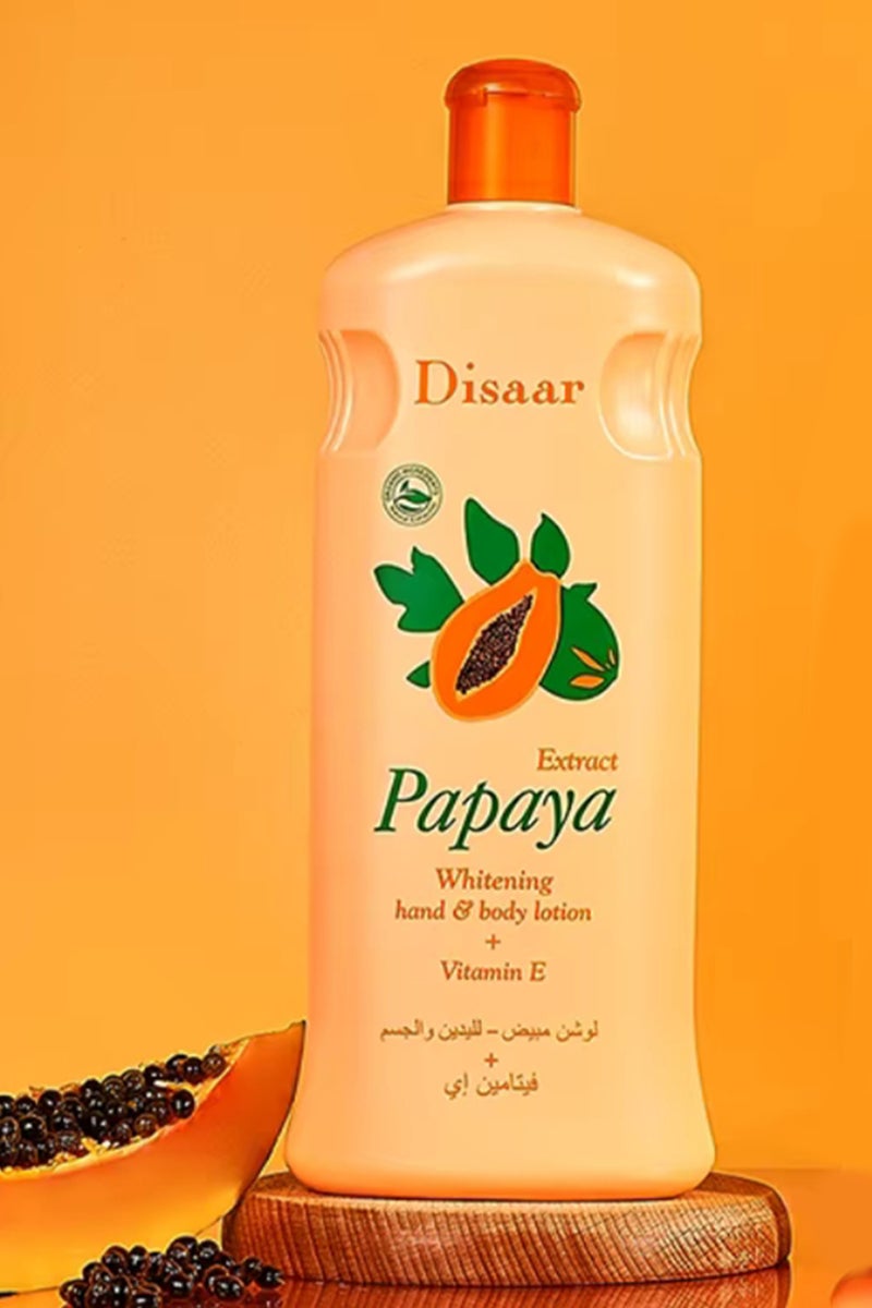 Disaar 600ml Papaya Whitening Hand and Body Lotion with papaya Extract Vitamin E Brightening Hydrating Deeply Nourishing Moisturizing Lotions Fast Absorption Smooth Skin Hand Foot Body Lotion - Image 1