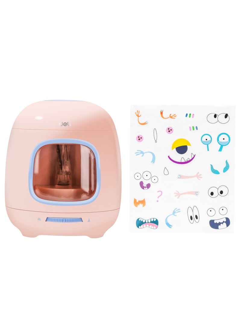 Deli VA13 Electric Pencil Sharpener with 3 Adjustable Tips, 5000+ Sharpening Capacity, Dual Power & Non-Slip Base - Pink - Image 2