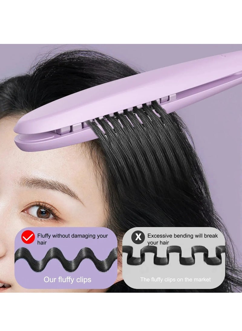 ارواق مكواة فرد الشعر المسطحة، مكواة تجعيد صغيرة خفيفة الوزن وقابلة للحمل، مكواة مسطحة سيراميك ذكية سريعة التسخين وإيقاف الطاقة لتصفيف الشعر، (قطعة واحدة، أرجواني) - Image 4