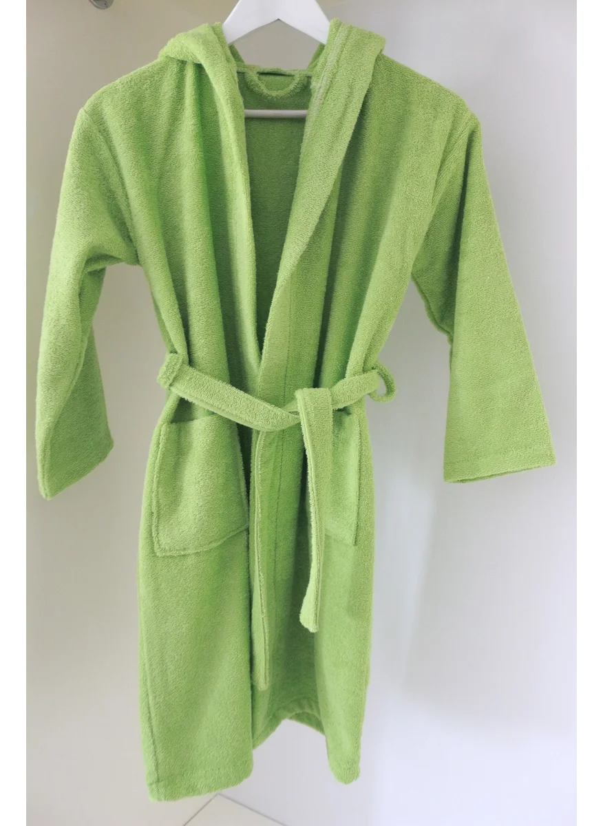 Ender Home Children's Bathrobe Teenager's Bathrobe Boucle Cotton Hooded Bathrobe