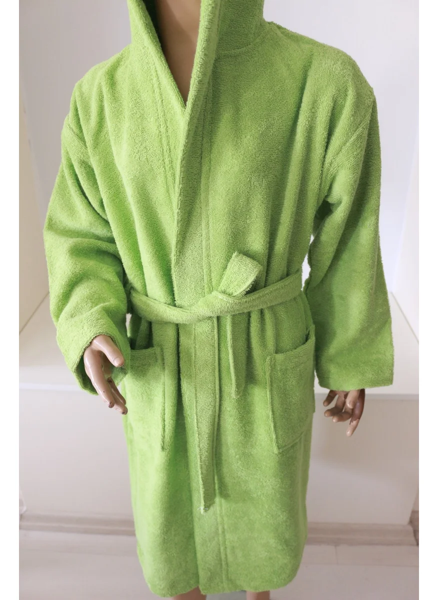 Ender Home Children's Bathrobe Teenager's Bathrobe Boucle Cotton Hooded Bathrobe