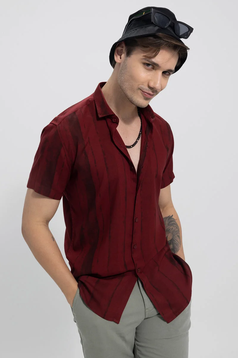 SNITCH قميص أحمر بضربات فرشاة