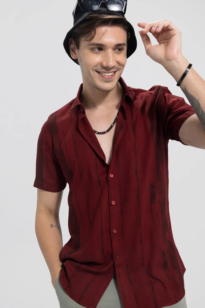 SNITCH قميص أحمر بضربات فرشاة