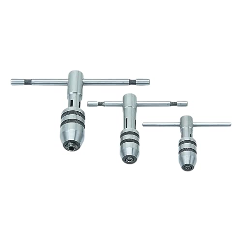 RAHISH TOOLS 3 Piece T Handle Tap Wrench Set with Jaw Opening 116532 53214 1412 Precise Tightening Wrenches Jaws Grip for Taps Reamers Screw Extractors Drills Made in India