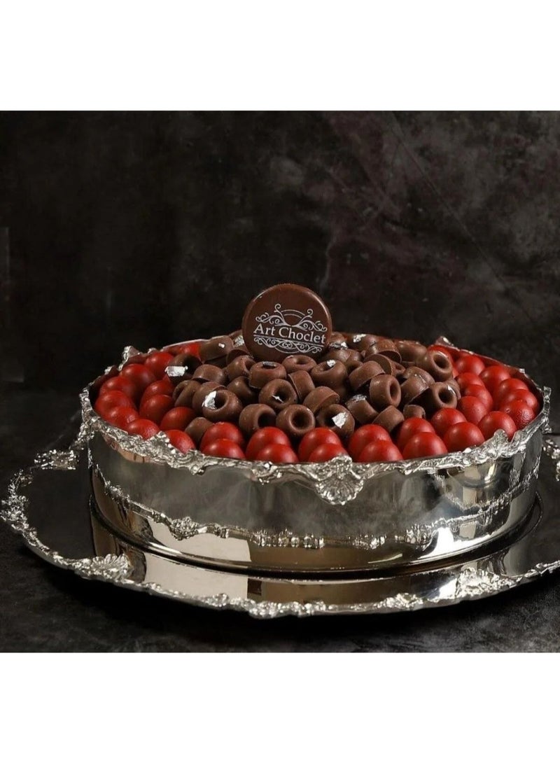 Luxury chocolate tray made of fiber material (one tray consisting of a deep plate 24 cm and a flat plate 31 cm) - Image 2