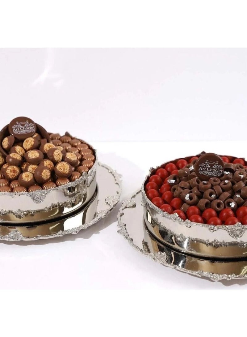 Luxury chocolate tray made of fiber material (one tray consisting of a deep plate 24 cm and a flat plate 31 cm) - Image 5