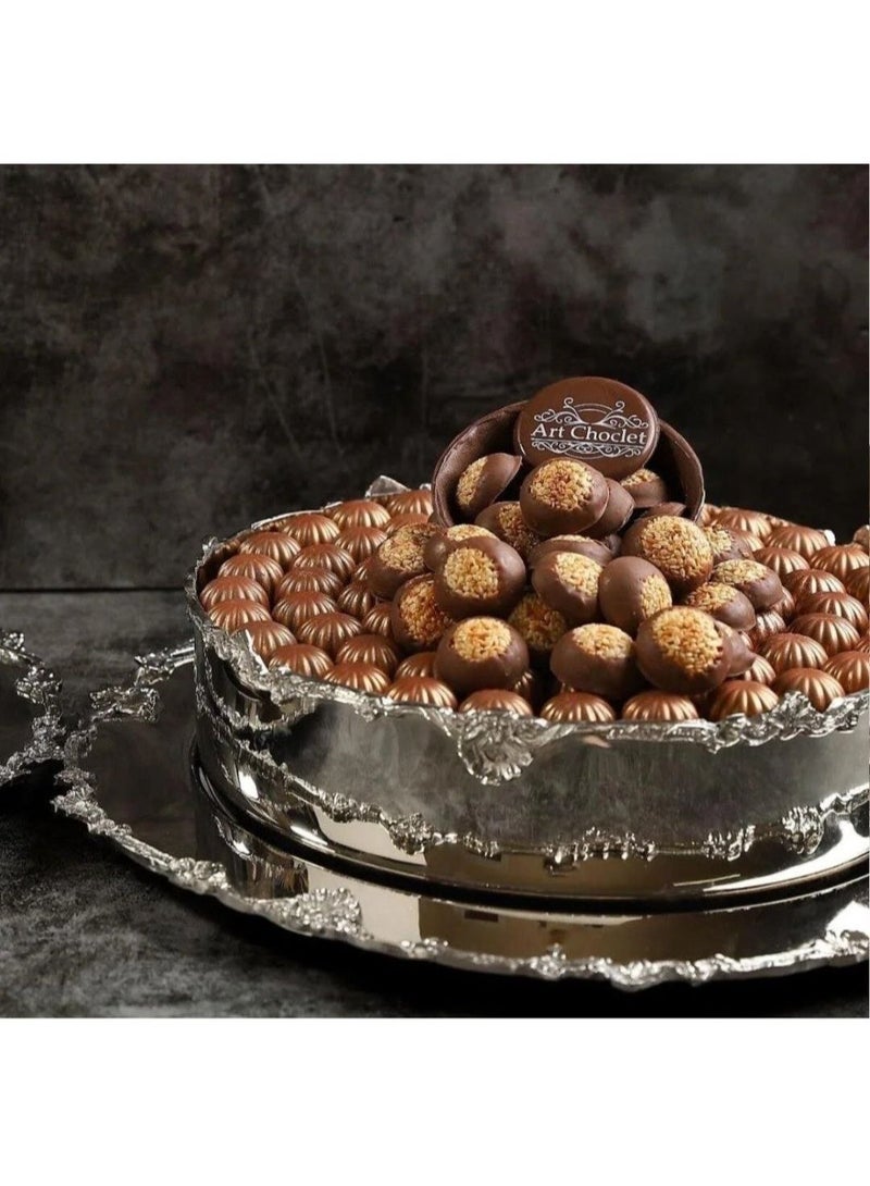 Luxury chocolate tray made of fiber material (one tray consisting of a deep plate 24 cm and a flat plate 31 cm) - Image 4
