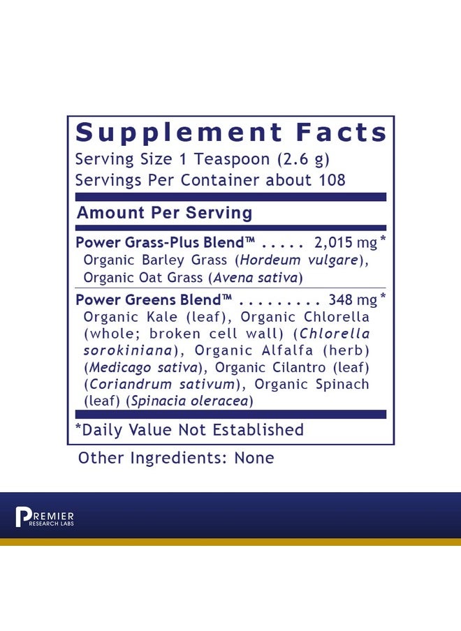 Premier Research Labs - Organic Greens Powder Supports Optimal Health & Alkalinity Of The Body Features Organic Greens Formula With Kale Chlorella Alfalfa & More Gmo & Glutenfree 10 Oz - Image 1