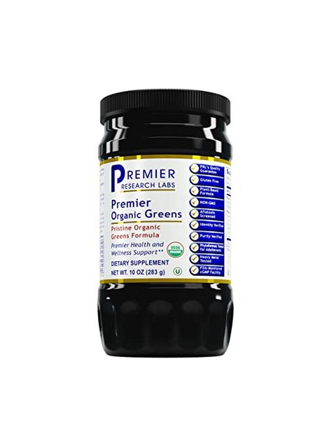 Premier Research Labs - Organic Greens Powder Supports Optimal Health & Alkalinity Of The Body Features Organic Greens Formula With Kale Chlorella Alfalfa & More Gmo & Glutenfree 10 Oz - Image 1