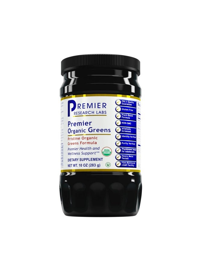 Premier Research Labs - Organic Greens Powder Supports Optimal Health & Alkalinity Of The Body Features Organic Greens Formula With Kale Chlorella Alfalfa & More Gmo & Glutenfree 10 Oz - Image 1