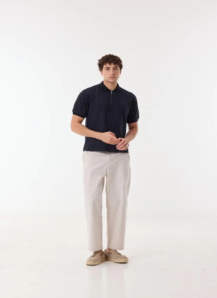 أشيتا فرنانديز Riven Men’s Black Cotton T-Shirt – Relaxed Fit | Collared Neck | Lightweight | Everyday Smart Casual