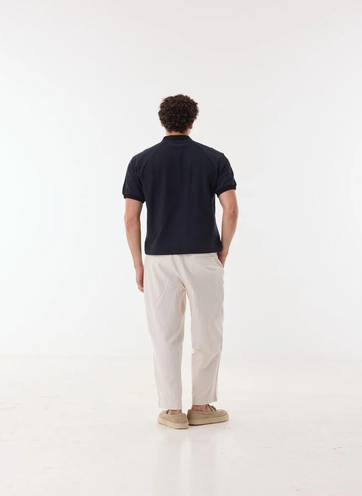 Ashita Fernandes  Riven Men’s Black Cotton T-Shirt – Relaxed Fit | Collared Neck | Lightweight | Everyday Smart Casual for Men | Best Price UAE