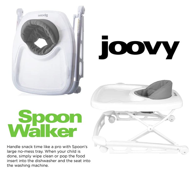 Joovy Spoon Baby Walker & Activity Center Featuring Three Adjustable Heights, Extra-Large Tray, and 30 lb Weight Capacity - JPMA Safety Certified, Blueberry - Image 3