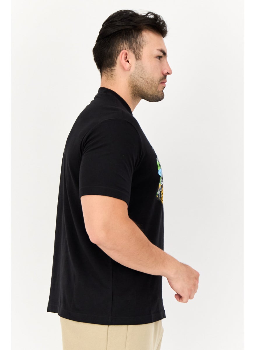 Reebok Men Sportswear Fit Short Sleeve Training T-Shirt, Black  - Image 4