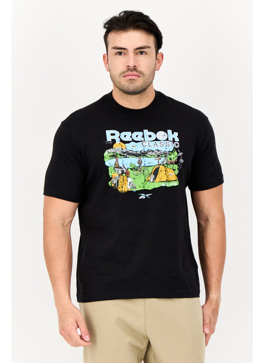 Reebok Men Sportswear Fit Short Sleeve Training T-Shirt, Black  - Image 1