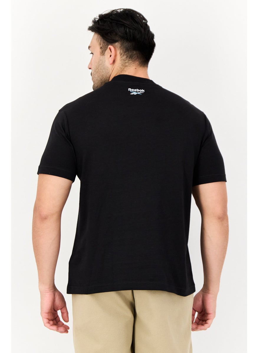 Reebok Men Sportswear Fit Short Sleeve Training T-Shirt, Black  - Image 3