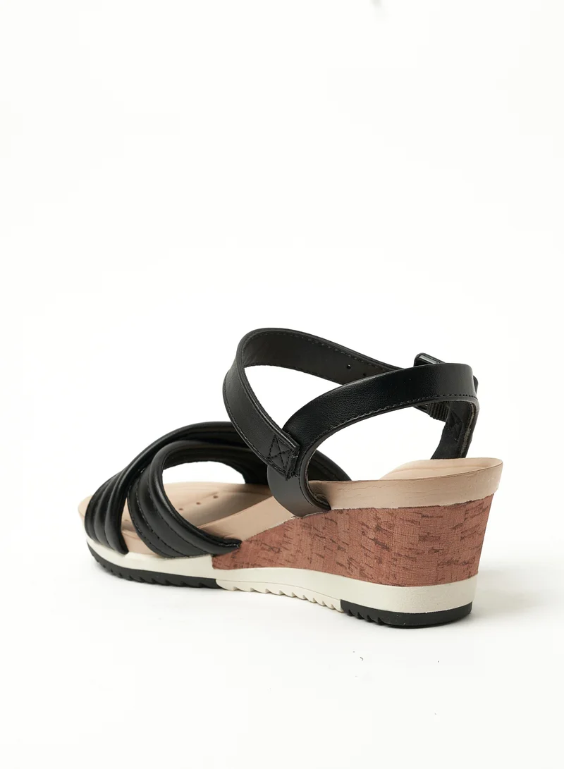 MODARE Ankle Strap Mid Heel Wedge Sandals