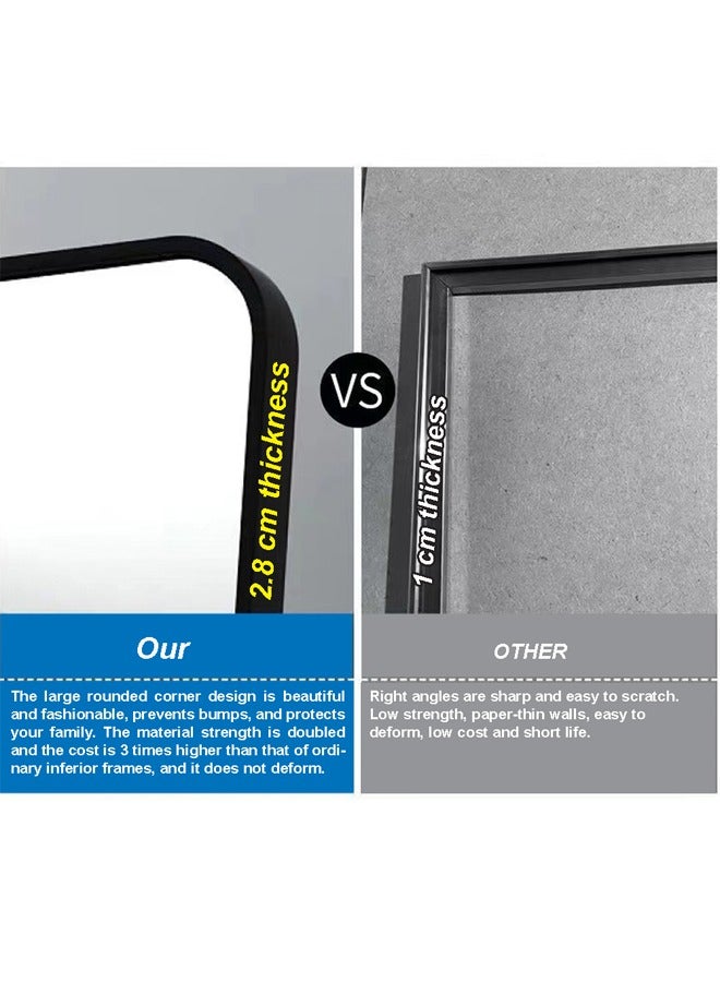 KLNAMAEAAN Full Length Mirror 80 X 180 cm, Floor Mirror with Aluminum Alloy Frame, Free-Standing Leaning Large Bedroom Dressing Mirror, Full Body Mirror with Stand for Living Room & Bedroom, Rose Gold - Image 5