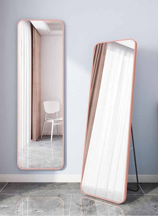 KLNAMAEAAN Full Length Mirror 80 X 180 cm, Floor Mirror with Aluminum Alloy Frame, Free-Standing Leaning Large Bedroom Dressing Mirror, Full Body Mirror with Stand for Living Room & Bedroom, Rose Gold - Image 1