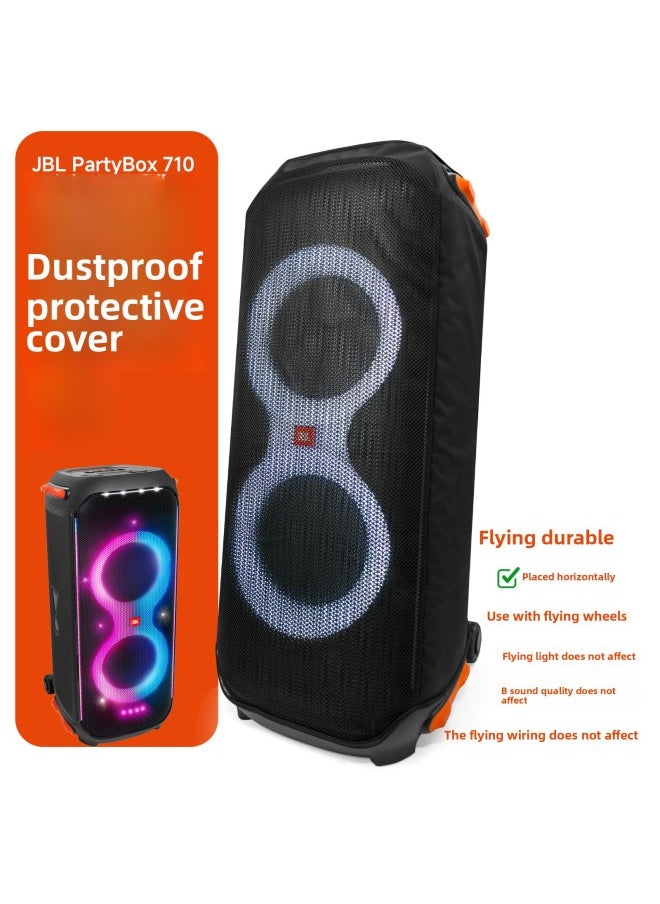 Generic Suitable For JBL PartyBox 710 Speaker All-inclusive Protective Cover Non-detachable Mesh Outdoor Speaker Dust Cover-Color:Black  - Image 2