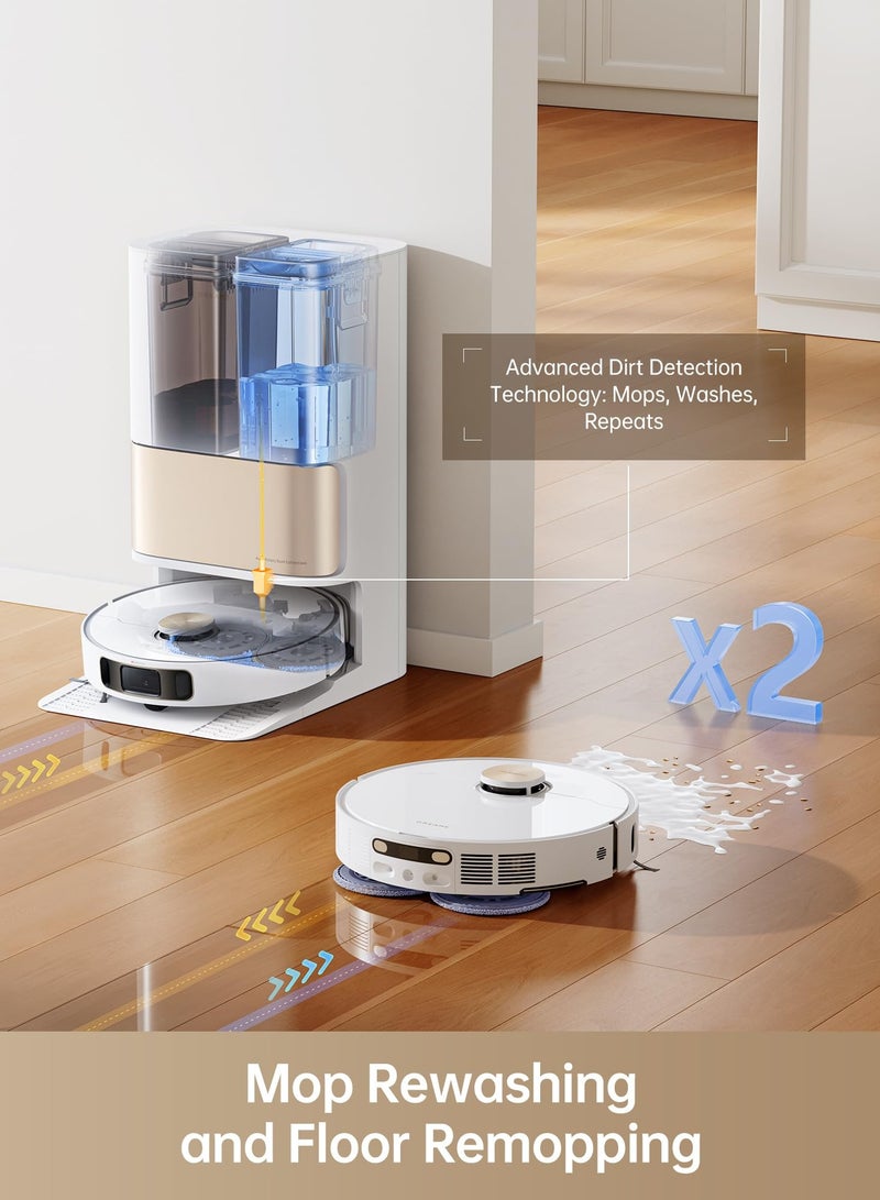 Dreame Robotic Vacuum Cleaner DreameBot L10s Pro Ultra Heat,Mop Extend, 7000Pa Suction, Auto Robot Care and Maintenance, Smart Obstacle Avoidance, Work with Alexa/Google Home/Siri, Ideal for Hair, Carpets 4.5 L 55.0 W RLL82CE White - Image 3